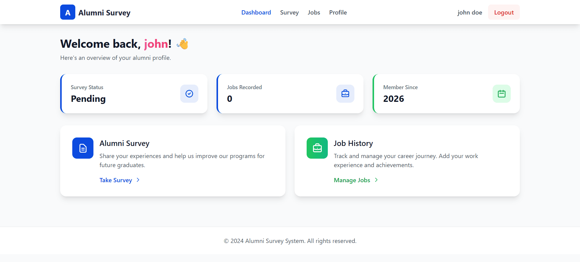 Alumni Survey preview